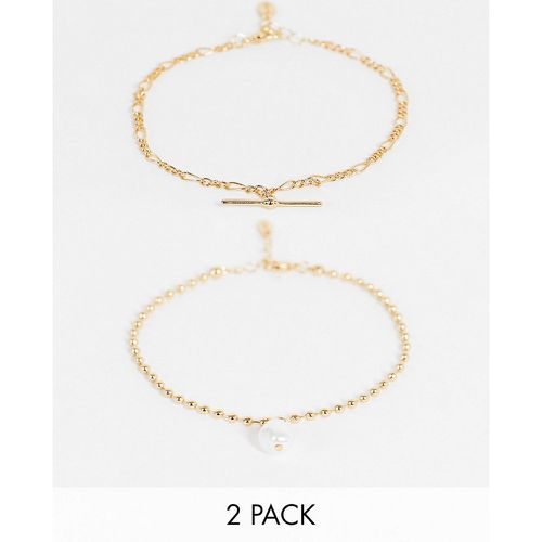 Lot de 2 bracelets de chevilles avec chaînes et perles - Liars & Lovers - Modalova