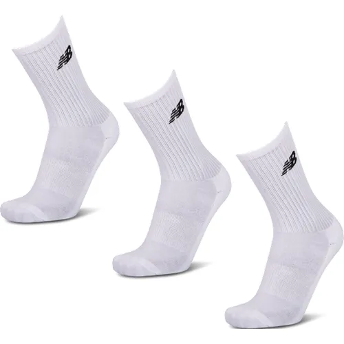 Crew 3 Pack Unisexe Chaussettes - Blanc - Taille: 35-38 - Coton - Foot Locker - New Balance - Modalova