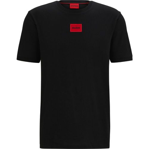 T-shirt en jersey de coton avec étiquette logo - HUGO - Modalova