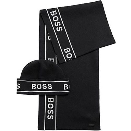 Coffret cadeau avec bonnet et écharpe à logo artistique - Boss - Modalova