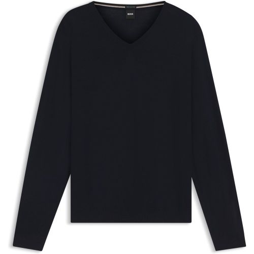 Pull Slim en laine vierge à col V - Boss - Modalova