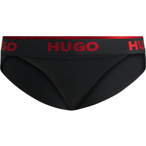 Slip en coton stretch avec taille à logo - HUGO - Modalova