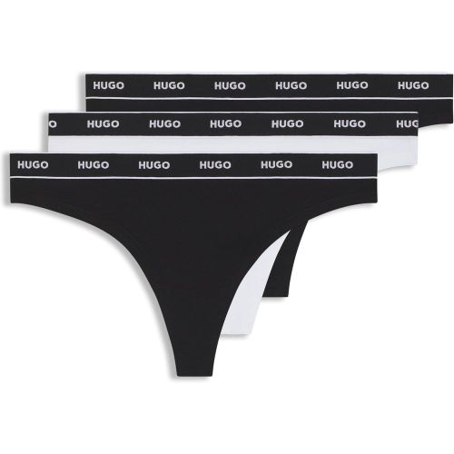 Lot de trois strings en coton stretch - HUGO - Modalova