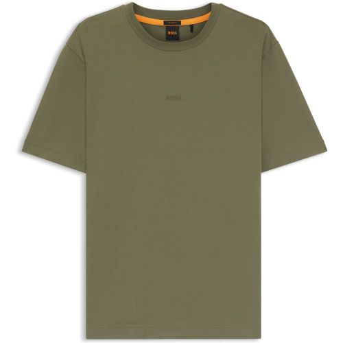 T-shirt Relaxed en coton stretch à logo imprimé - Boss - Modalova