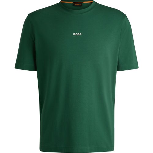 T-shirt en coton stretch à imprimé logoté - Boss - Modalova