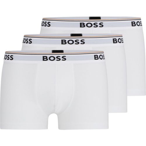 Lot de trois boxers courts en coton stretch ornés de logos à la taille - Boss - Modalova