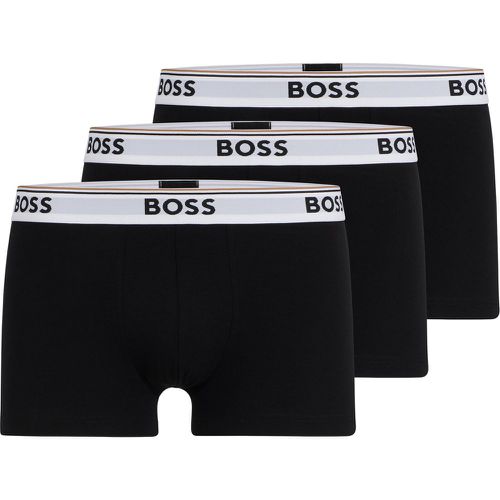 Lot de trois boxers courts en coton stretch ornés de logos à la taille - Boss - Modalova