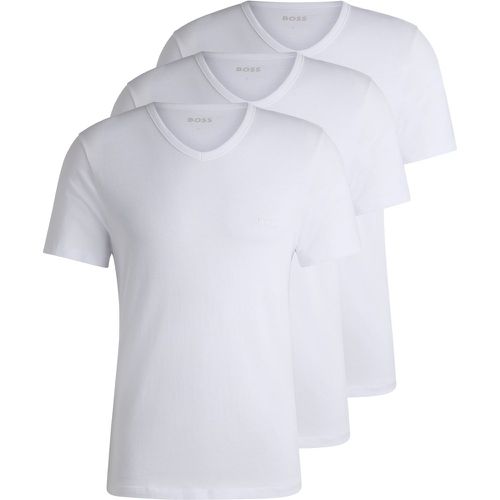 Lot de trois t-shirts en jersey de coton à col V - Boss - Modalova