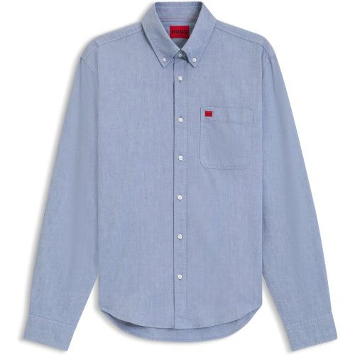 Chemise Slim boutonnée en coton Oxford lavé - HUGO - Modalova