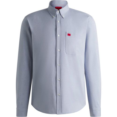 Chemise Slim boutonnée en coton Oxford lavé - HUGO - Modalova