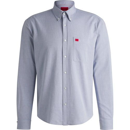 Chemise slim fit en coton Oxford lavé - HUGO - Modalova