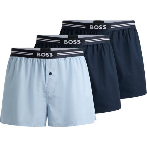 Lot de trois shorts de pyjama en popeline de coton - Boss - Modalova