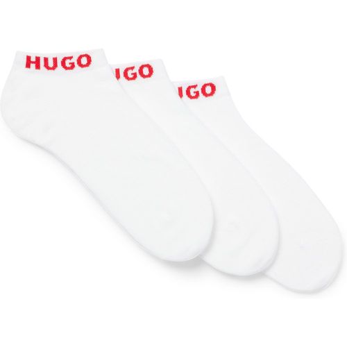 Lot de trois paires de chaussettes basses avec bord logoté - HUGO - Modalova