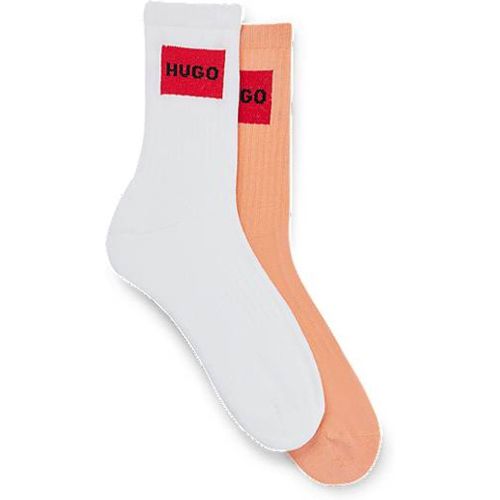 Lot de deux paires de chaussettes mi-mollet avec logo - HUGO - Modalova