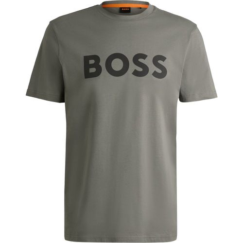 T-shirt en jersey de coton avec logo imprimé en gomme - Boss - Modalova