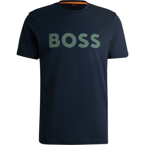 T-shirt en jersey de coton avec logo imprimé en gomme - Boss - Modalova