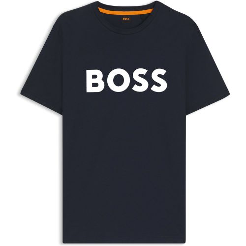 T-shirt en jersey de coton avec logo imprimé en gomme - Boss - Modalova