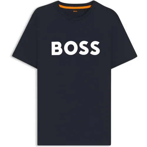 T-shirt en jersey de coton avec logo imprimé en gomme - Boss - Modalova