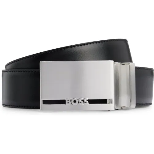 Ceinture réversible en cuir italien avec boucle plate et boucle à ardillon - Boss - Modalova