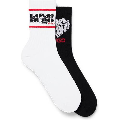 Lot de deux paires de chaussettes basses à logo artistique - HUGO - Modalova