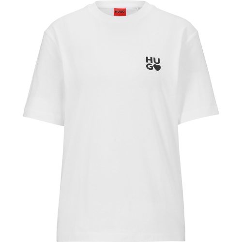 T-shirt en jersey de coton à logo artistique pour la Saint-Valentin - HUGO - Modalova