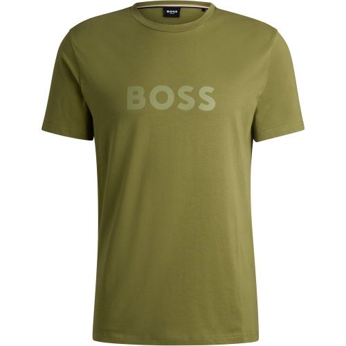 T-shirt de plage en jersey de coton avec logo imprimé - Boss - Modalova