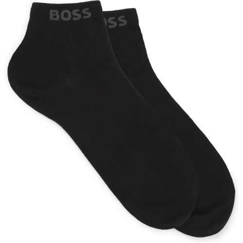 Lot de deux paires de chaussettes courtes avec bords-côtes logotés - Boss - Modalova