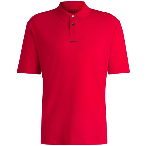 Polo en piqué de coton à logo imprimé - HUGO - Modalova