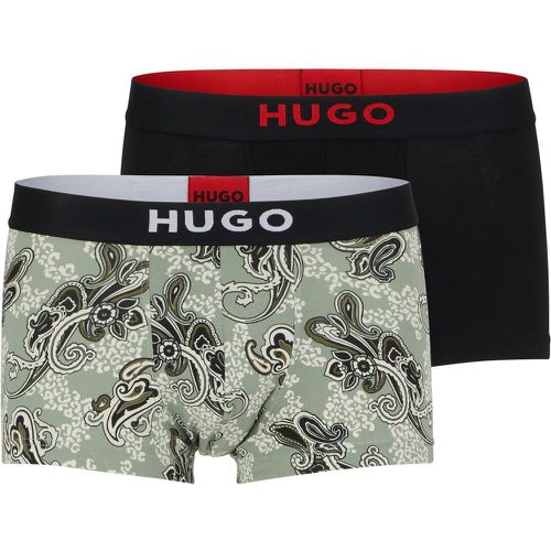 Lot de deux boxers courts en coton stretch avec taille logotée - HUGO - Modalova