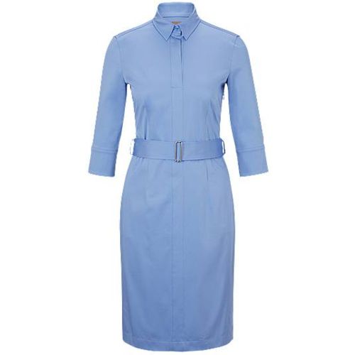 Robe-chemise en coton stretch biologique à ceinture - Boss - Modalova