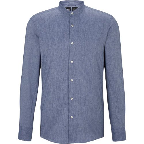 Chemise Slim Fit en tissu stretch à col mao - Boss - Modalova