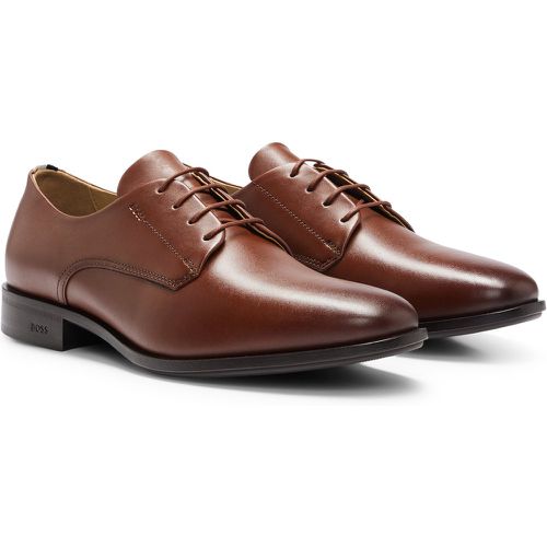 Chaussures derby en cuir avec finitions emblématiques - Boss - Modalova