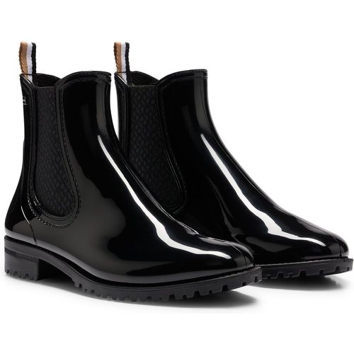 Bottes de pluie brillantes style Chelsea avec finition logotée - Boss - Modalova