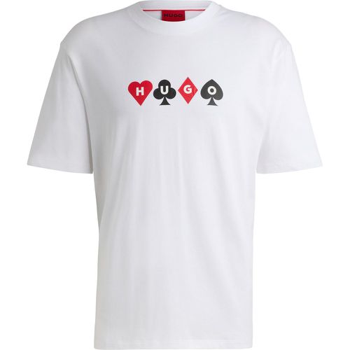 T-shirt en jersey de coton avec logo cartes à jouer - HUGO - Modalova