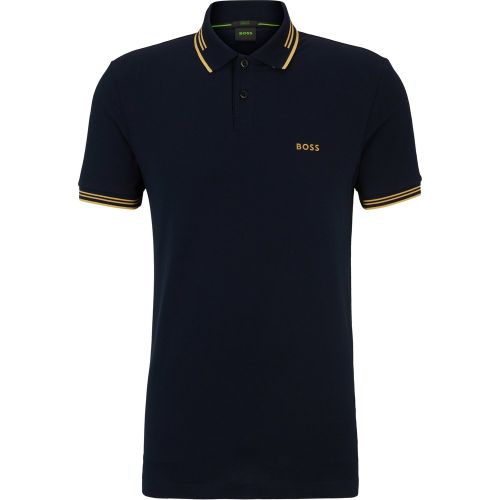 Polo Slim Fit en coton stretch à logo - Boss - Modalova