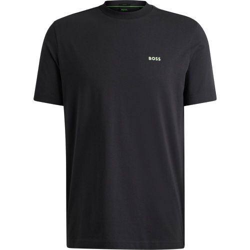 T-shirt Regular en coton stretch avec logo contrastant - Boss - Modalova