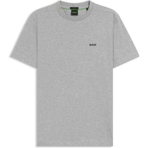T-shirt Regular en coton stretch avec logo contrastant - Boss - Modalova