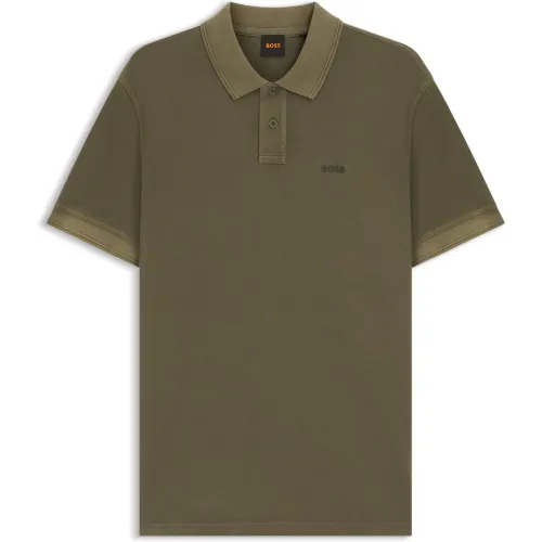 Polo en piqué de coton avec logo imprimé - Boss - Modalova