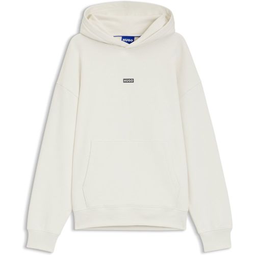 Sweat à capuche Loose en molleton de coton avec détails logotés - HUGO - Modalova
