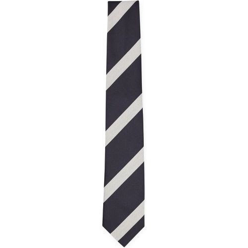 Cravate en jacquard de soie et de coton à rayures en diagonale - Boss - Modalova