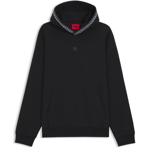 Sweat à capuche Relaxed Fit en coton stretch avec ruban chaîne - HUGO - Modalova