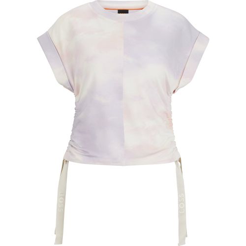 T-shirt à motif en coton stretch avec cordons de serrage logotés - Boss - Modalova