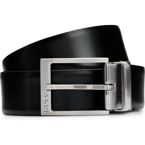 Ceinture réversible en cuir italien avec boucle logotée - HUGO - Modalova