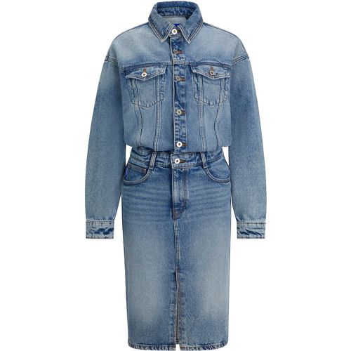 Robe deux en un en denim bleu - HUGO - Modalova