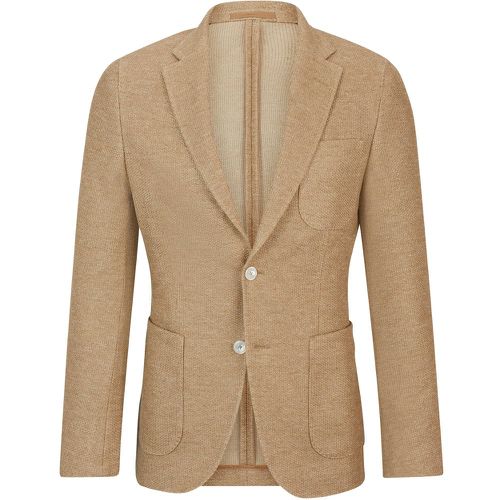 Veste Slim Fit en lin et coton à micro motifs - Boss - Modalova