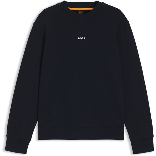 Sweat Relaxed en molleton de coton avec logo contrastant - Boss - Modalova