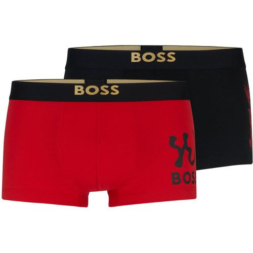 Lot de deux boxers courts en coton stretch à motif artistique spécial - Boss - Modalova