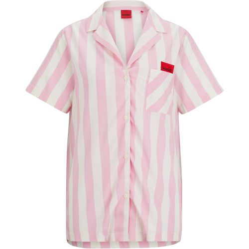 Chemise de pyjama à motif et étiquette logotée rouge - HUGO - Modalova