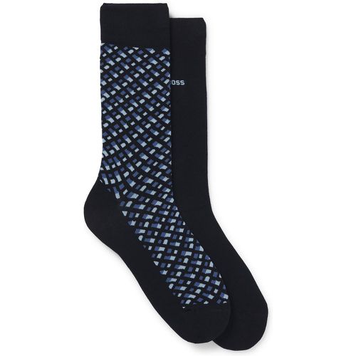 Lot de deux paires de chaussettes mi-mollet en coton mélangé - Boss - Modalova