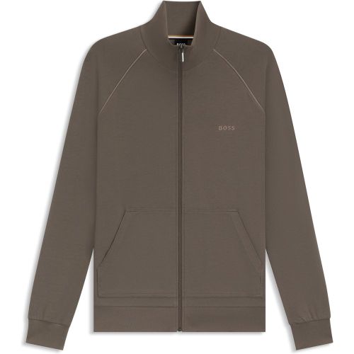 Veste Regular en jersey de coton stretch à logo brodé - Boss - Modalova